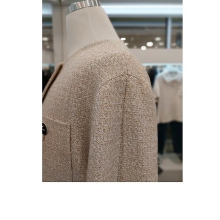 부클링 라운드 넥 자켓