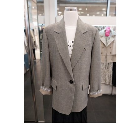 체크 원버튼 루즈핏 자켓