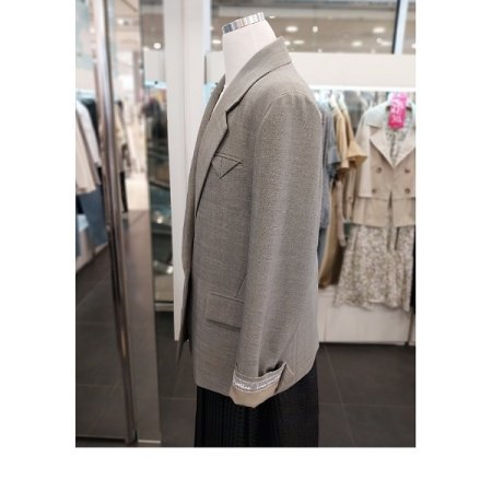 체크 원버튼 루즈핏 자켓