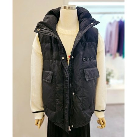 하이넥 오리털 패딩 베스트