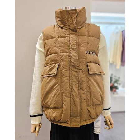 하이넥 오리털 패딩 베스트