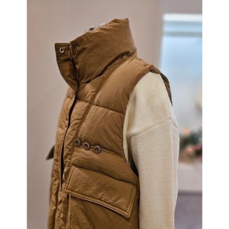 하이넥 오리털 패딩 베스트