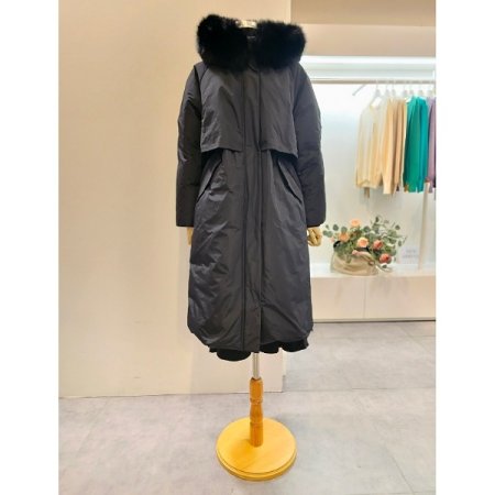 폭스 후드 플랩 롱 구스다운