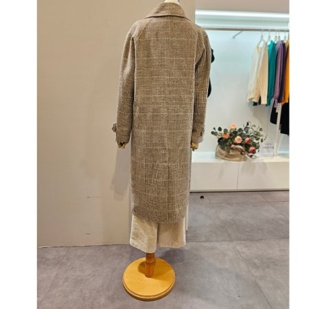 카라 더블 체크 코트