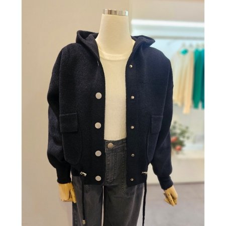 후드포켓밑단스트링점퍼