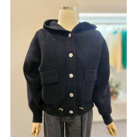 후드포켓밑단스트링점퍼