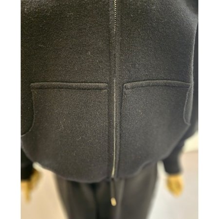 후드블루종가디건