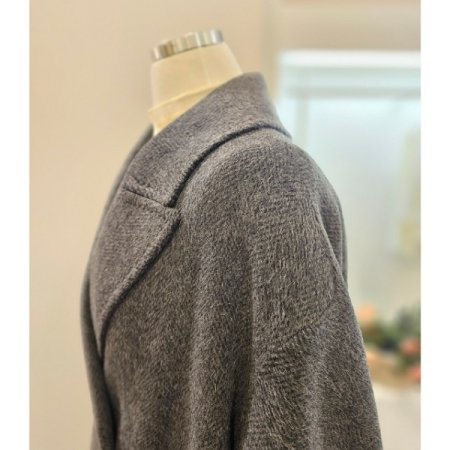 알파카헤링본볼륨코트