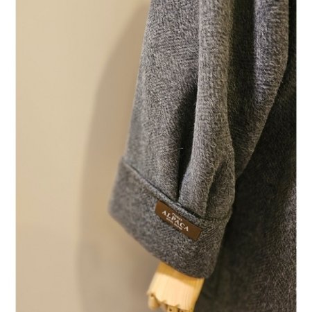 알파카헤링본볼륨코트