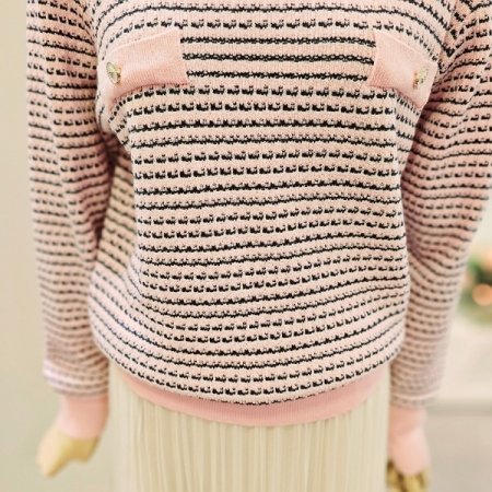 프링트트위드라운드니트