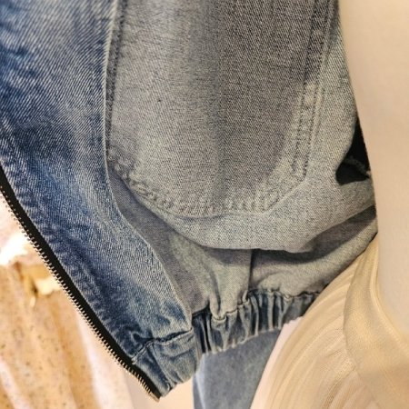 후드숏데님자켓