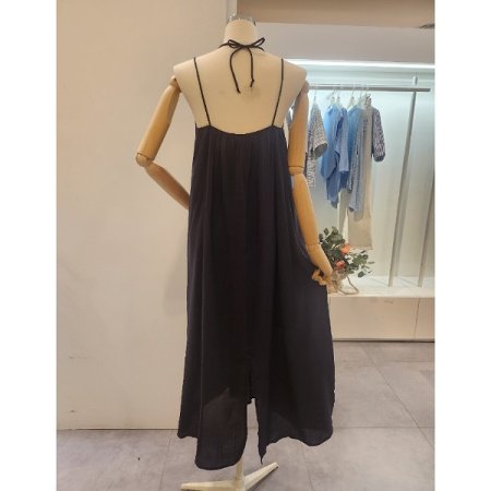 셔링 끈 뒷트임 원피스