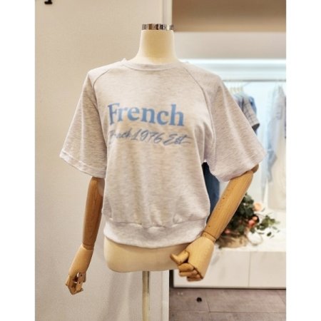 레터링 반팔 맨투맨 티셔츠