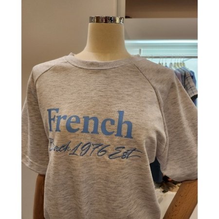 레터링 반팔 맨투맨 티셔츠