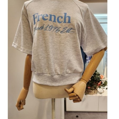 레터링 반팔 맨투맨 티셔츠