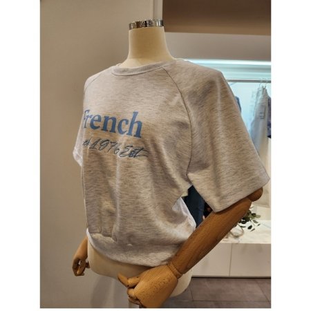 레터링 반팔 맨투맨 티셔츠