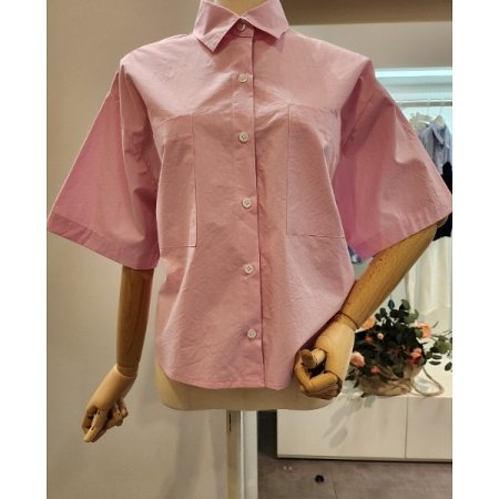 양포켓 무지 카라 셔츠