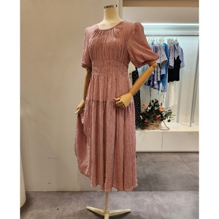 라운드넥 셔링 원피스