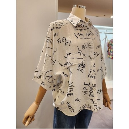 영문 레터링 카라 셔츠