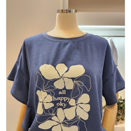 프릴 밑 스트링 티셔츠