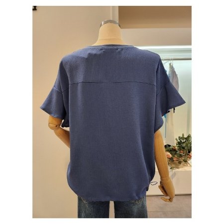 프릴 밑 스트링 티셔츠