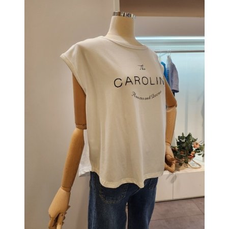 레터링 캡소매 루즈핏 티셔츠