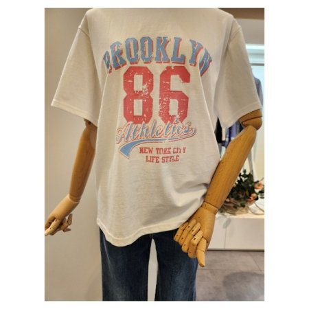 숫자 레터링 반팔 티셔츠