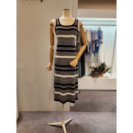 줄무늬 슬림 니트 원피스