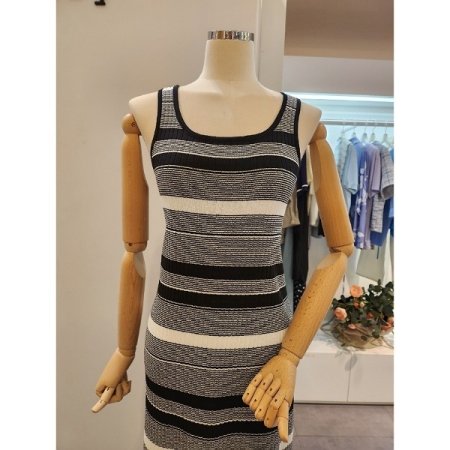 줄무늬 슬림 니트 원피스