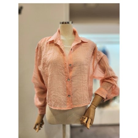 카라 크롭 셔츠