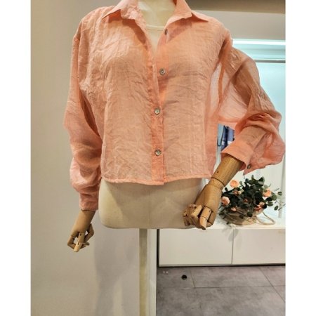 카라 크롭 셔츠