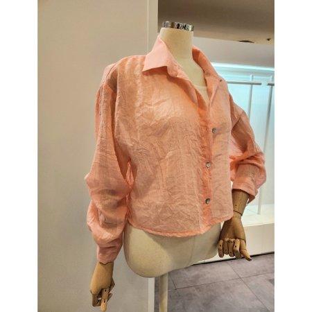 카라 크롭 셔츠