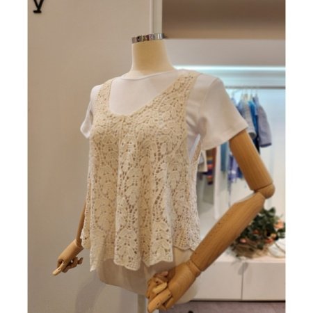 뜨개 자수 뷔스티에