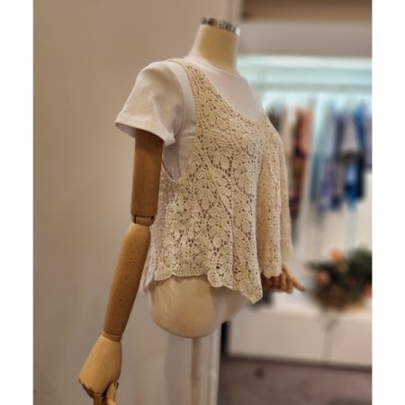 뜨개 자수 뷔스티에