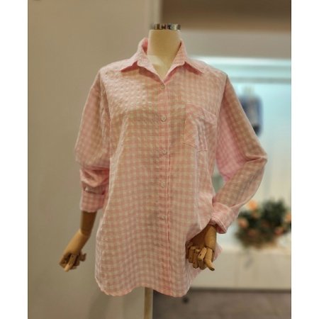 앞포켓 체크 카라 셔츠