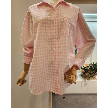 앞포켓 체크 카라 셔츠