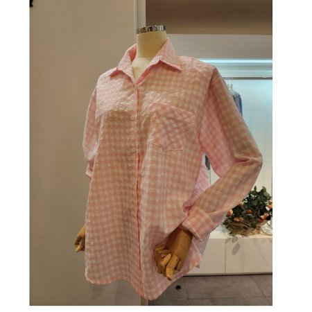 앞포켓 체크 카라 셔츠