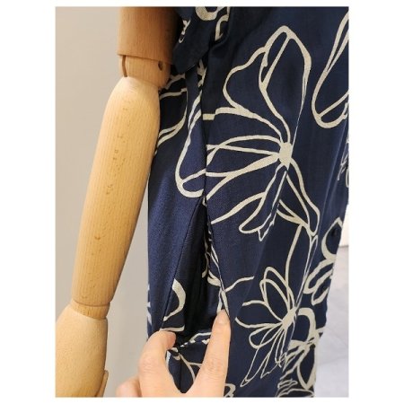 플라워 패턴 셔츠형 원피스