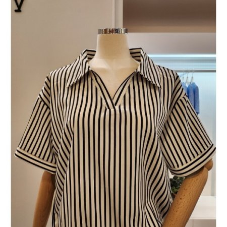 카라 스트라이프 셔츠