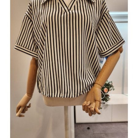 카라 스트라이프 셔츠