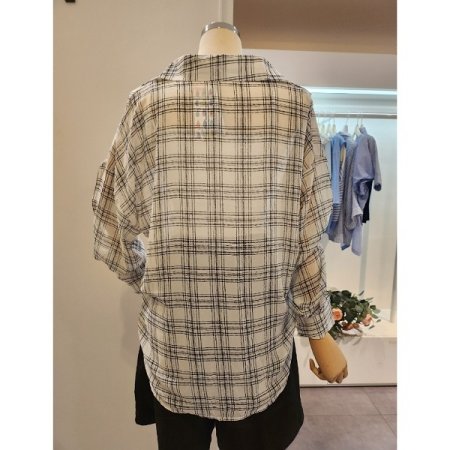 체크 카라 루즈핏 셔츠