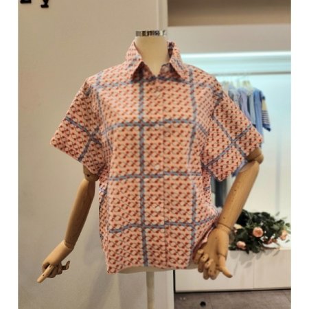 동그라미 패턴 카라 셔츠