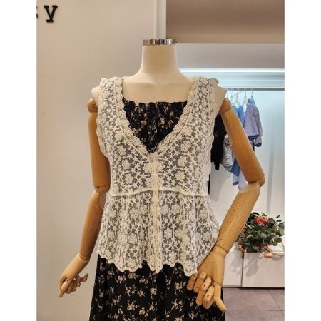 플라워 레이스 조끼