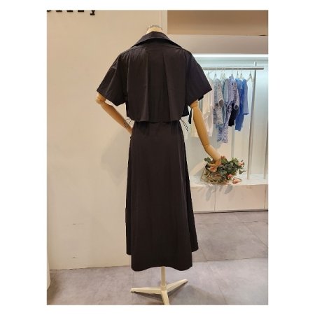 스트링 끈 원피스 자켓 세트