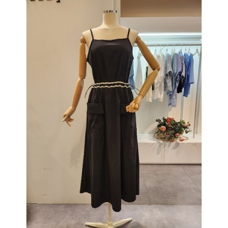 스트링 끈 원피스 자켓 세트