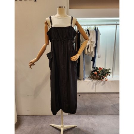 끈 스트링 양 카고 원피스