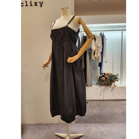 끈 스트링 양 카고 원피스