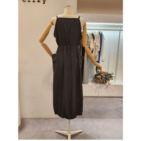 끈 스트링 양 카고 원피스