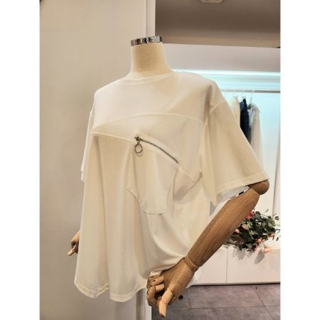 앞포켓 지퍼 트임 티셔츠