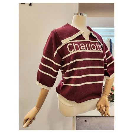 빅 카라 스트라이프 니트